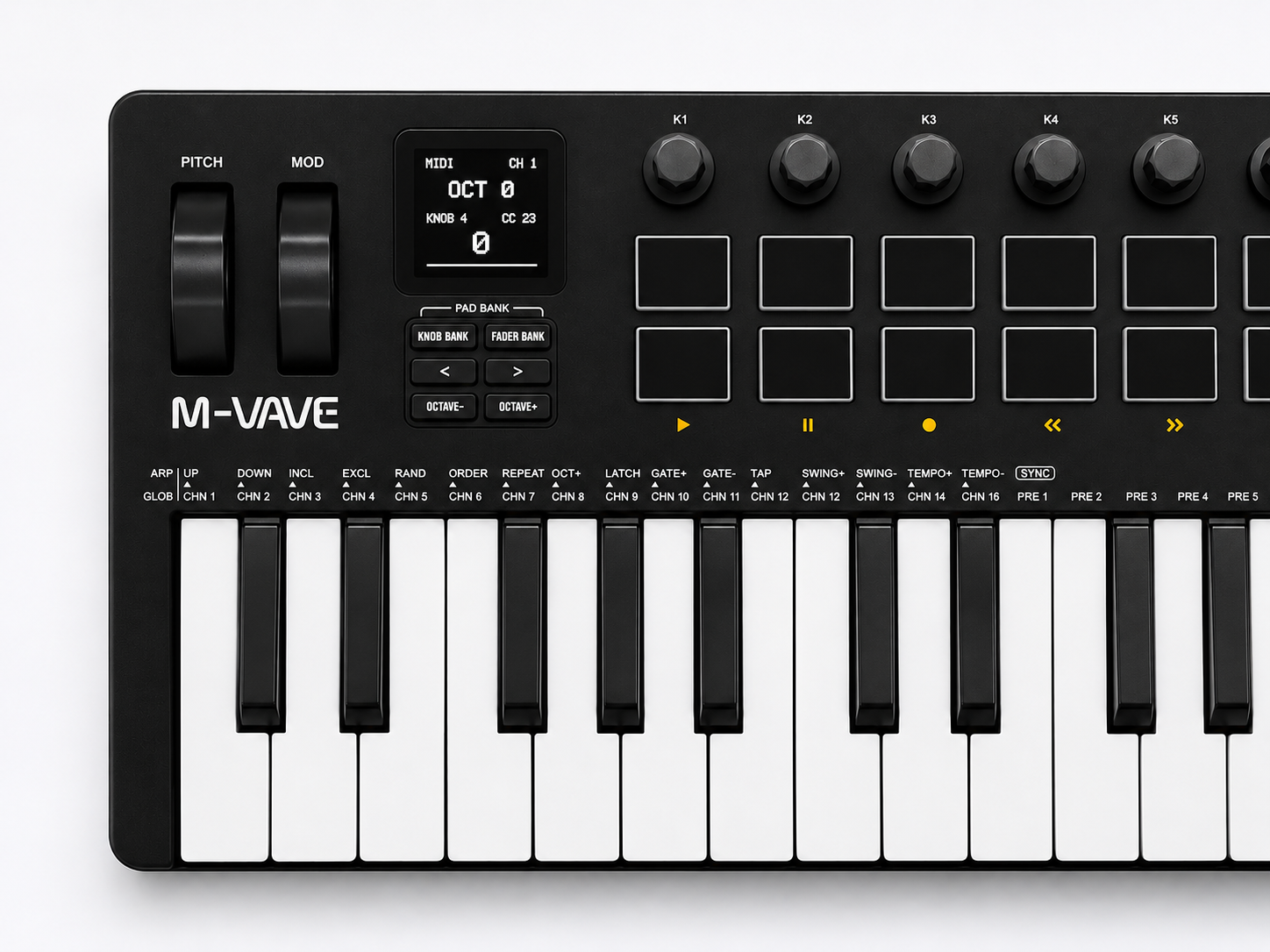 M-VAVE SMK-37 Pro running MIDI Only firmware